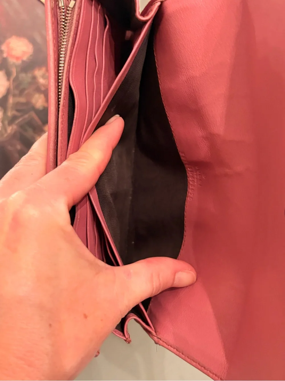 Vintage Gucci Interlocking G Canvas Continental Flap Wallet with Pink Leather - Picture 6 of 16
